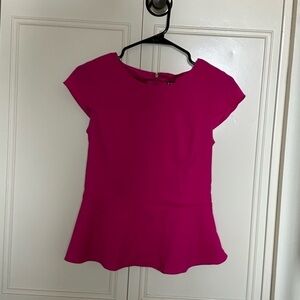 Express Pink Peplum Top with Zipper Down Back, Size XS